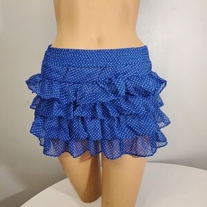 Roommates Blue & White Polka-dot Mini Skirt